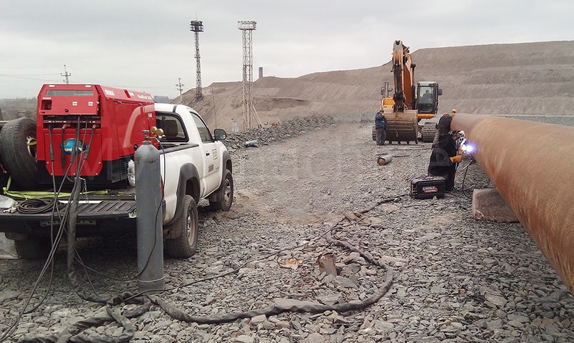 Mobile Welding Units on slurry pipeline repair