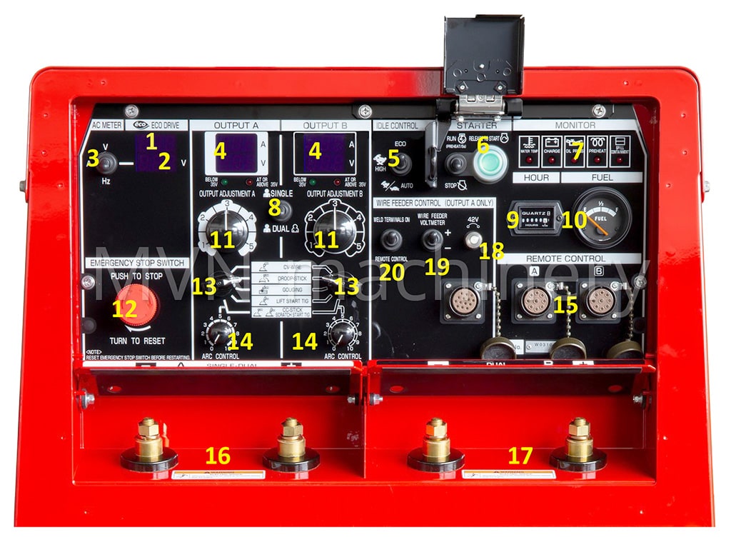 Shindaiwa Diesel Welder control panel